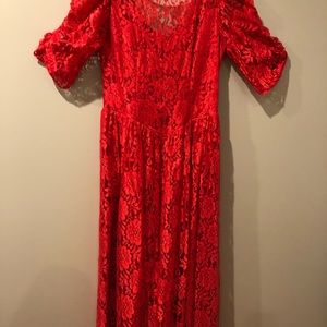 Red Lace Bridesmaid Dress